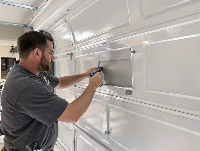 Garage door panel repair by Anaheim Garage Door Repair in Anaheim
